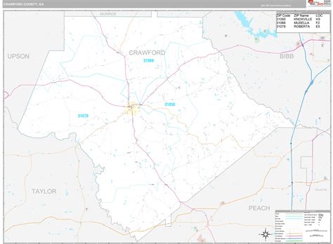 Crawford County, GA Wall Map Premium Style by MarketMAPS - MapSales