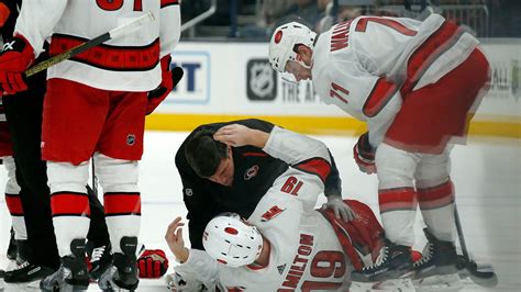 Dougie Hamilton: Hurricanes defenseman leaves game with awkward injury