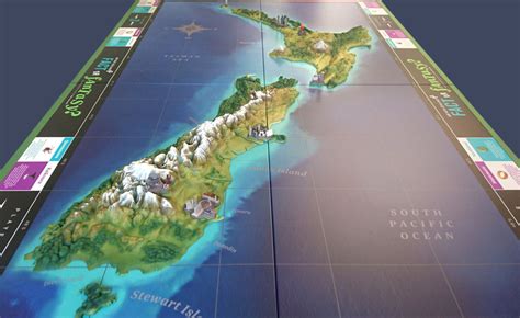 3D NZ map model & game pieces