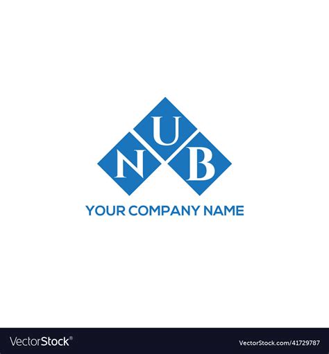 Nub letter logo design on white background Vector Image