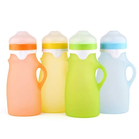 reusable baby food pouches, squeeze silicone food pouch wholesale ...