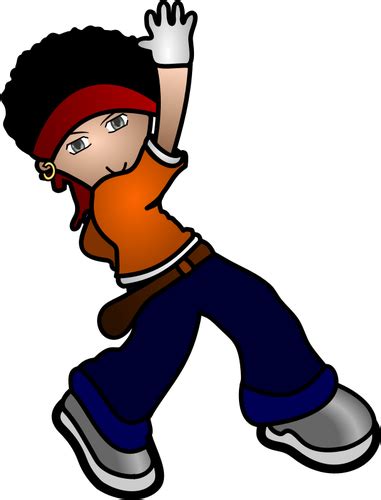 Hip hop kid in a dance move vector graphics | Public domain vectors