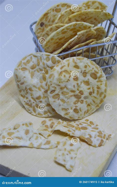 Keripik Tempe are Thinly Sliced Tempeh Which is Seasoned and Fried.isolated on White Background ...