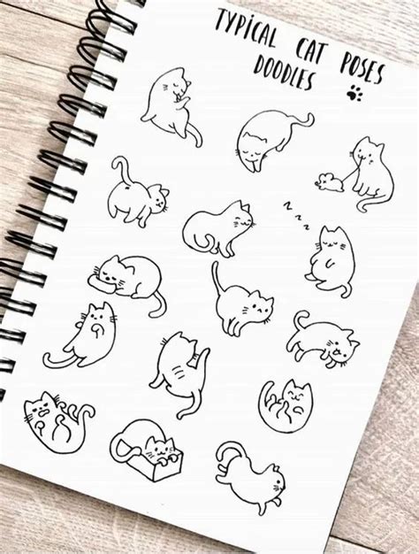 Easy things to try and get better at | Doodle art journals, Simple cat ...