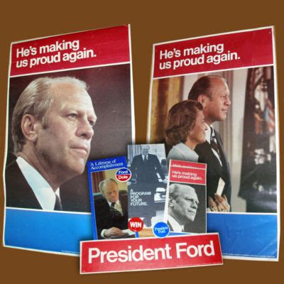 1976 GERALD FORD CAMPAIGN Lot of 10 Items Posters Buttons, Brochures ...