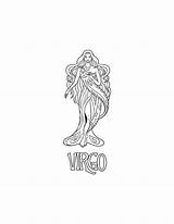 Virgo Coloring Page / Digital Download Printable Astrological Sign  sketch template