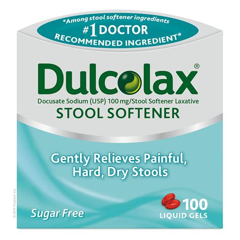 Buy DulcolaxStool Softener Liquid Gel s, Gentle for Hard, Dry Stools, Docusate Sodium 100 mg ...