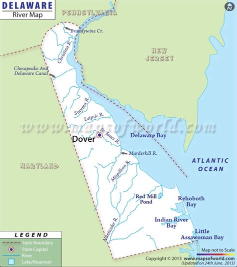 Delaware Rivers Map, Rivers in Delaware