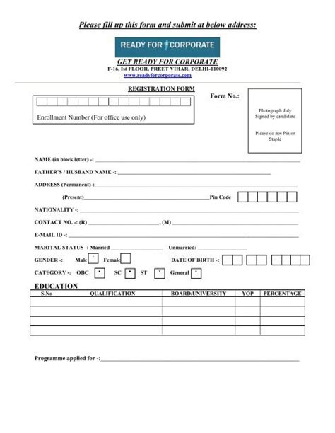 Please fill up this form and submit at below address: