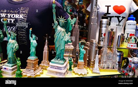 NYC souvenirs in store window, New York City, USA Stock Photo - Alamy