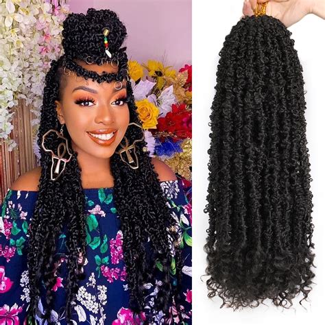 Buy ZRQ Butterfly Locs Crochet Hair With Curly Ends 24 Inch 6 Packs Pre Looped Long Butterfly ...