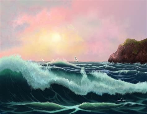 Rolling Waves Painting by Sena Wilson - Fine Art America