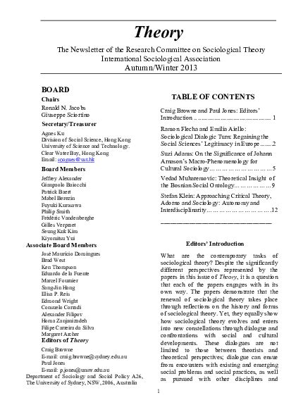 (PDF) Approaching Critical Theory, Adorno and Sociology: Autonomy and Interdisciplinarity ...