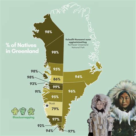 Percentage of the population born in Greenland in... - Maps on the Web