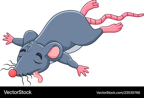 Cartoon dead mouse Royalty Free Vector Image - VectorStock