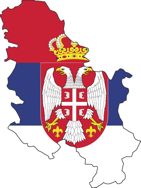Serbia map city color of country flag. 12177293 PNG