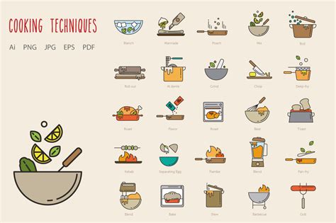 Cooking Techniques ~ Icons on Creative Market