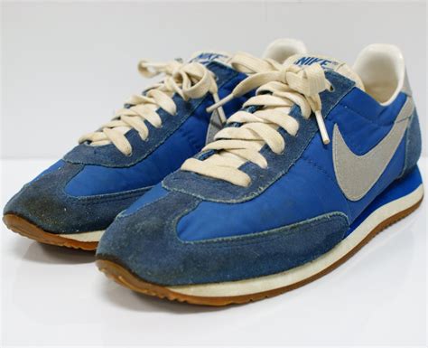 Vintage Pair of 1970s-80s Nike Sneakers Blue and Silver size