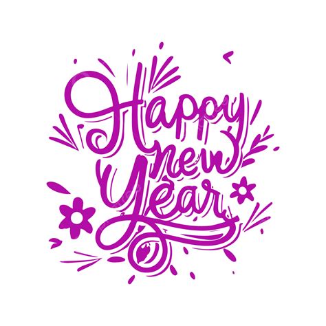 Happy New Year Gradient Phrase Lettering Calligraphy Vector, Happy, New Year, Calligraphy PNG ...