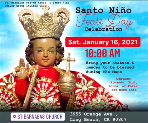 Santo Niño Feast Day Mass Jan. 16th – ST. BARNABAS CHURCH