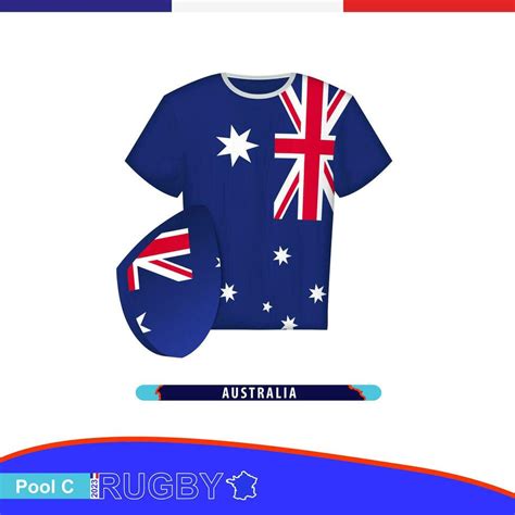 Rugby jersey of Australia national team with flag. 26542575 Vector Art ...