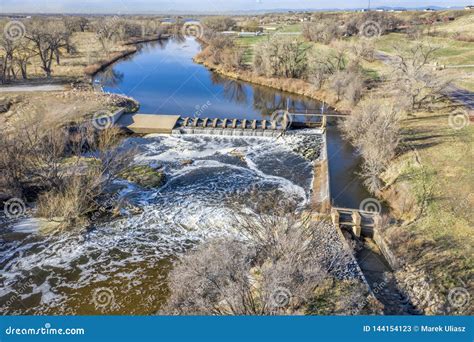 Water Diversion Dam Aerial View Stock Image - Image of whitewater, diversion: 144154123