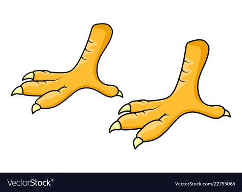 Hen claws cartoon character design isolated Vector Image