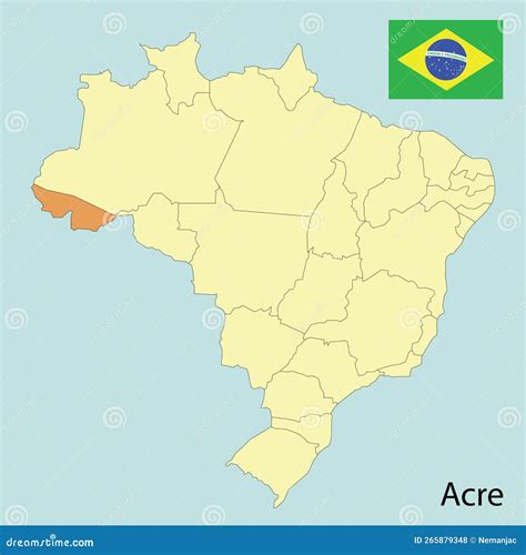 State Of Acre Map Vector Illustration. Brazil State Map | CartoonDealer ...