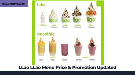 Llao Llao Menu & Price Malaysia Update 2024 - Tealive Malaysia