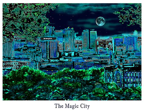 Birmingham AL Skyline Art Canvas Print Photo Poster, City Skyline ...