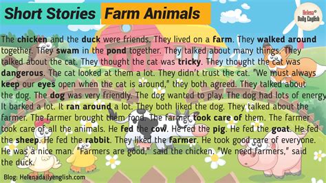 Short Stories in English: Farm Animals