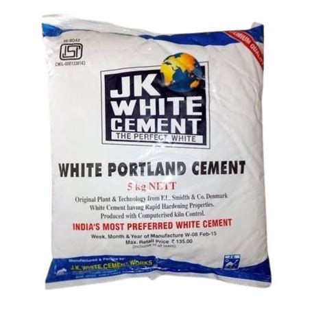 White Portland Cement With Rapid Hardening Properties, Packing Size 50 Kg Compressive Strength ...