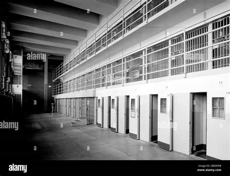 Alcatraz cell block d Black and White Stock Photos & Images - Alamy