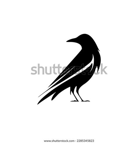 Simplistic Raven Logo Black White Vector Stock Vector (Royalty Free ...