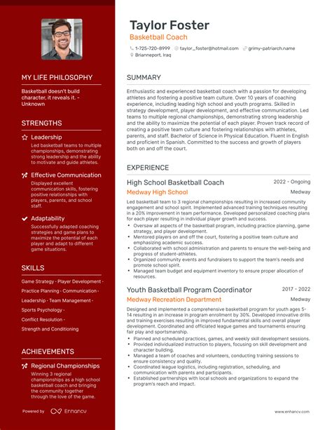 3 Successful Basketball Coach Resume Examples And Writing Tips for 2024