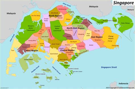 Singapore Political Map | Planning Areas of Singapore Map - Ontheworldmap.com