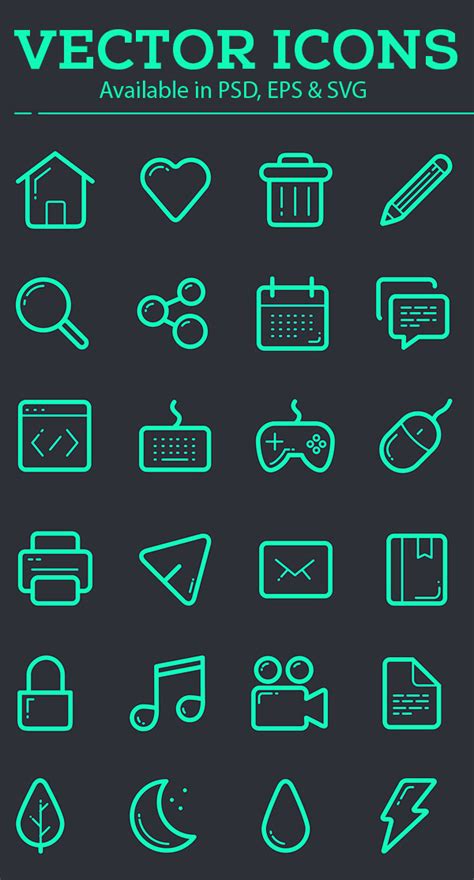 Vector Icon Set – 100+ Icons Free Download | Icons | Graphic Design Junction