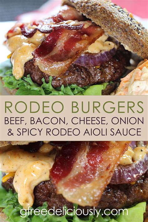 Southwest Rodeo Burgers with Spicy Rodeo Aioli Sauce | gfreedeliciously.com