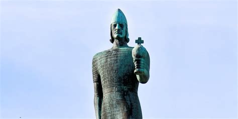 Statue of Viking King Olaf Tryggvason Norwegian Vikings, Olaf, Statue Of Liberty, Landmarks ...