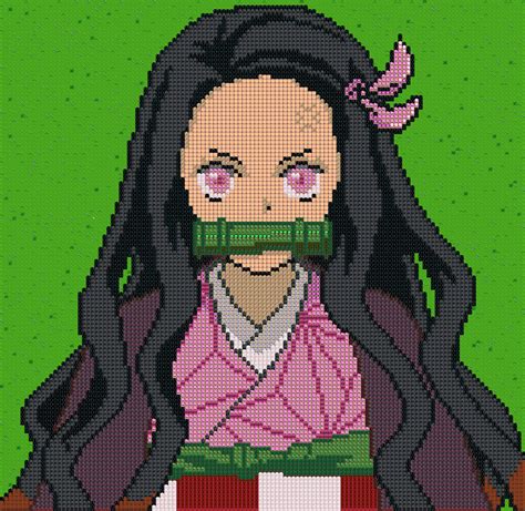 Pixel Art Minecraft Anime Grid