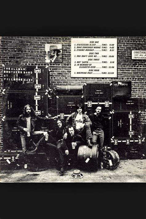 The back cover of "Live at The Fillmore East" with the band's Roadies | Fillmore east, Allman ...