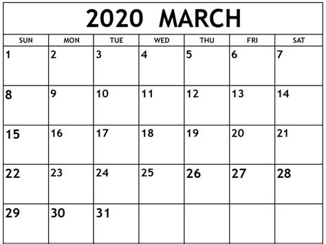 March Calendar 2020 – USA Festivals & Holidays | Free Printable Calendar