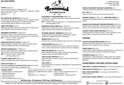 Menu – Brunswick Foodstore