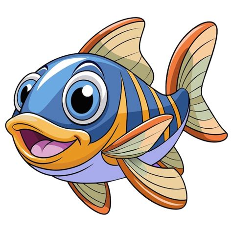 Bladefin Basslet fish smiles vector kawaii | Premium AI-generated vector