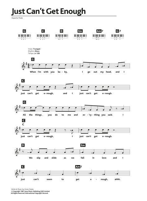 Depeche Mode - Just Can't Get Enough at Stanton's Sheet Music