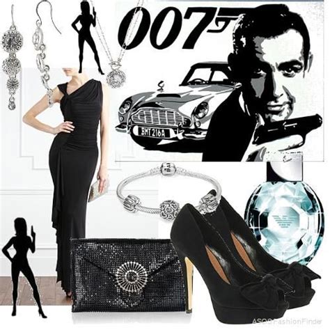 a woman in black dress and heels with accessories