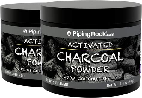 Activated Charcoal Powder (Food Grade) 1.4 oz (39.7 g) Bottle | PipingRock Health Products