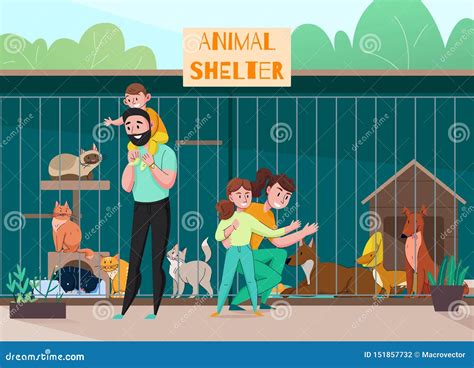 Animal Shelter Cartoon Vector Illustration | CartoonDealer.com #157293856