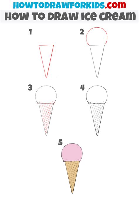 How to Draw Ice Cream for Beginners - Simple Drawing Tutorial For Kids