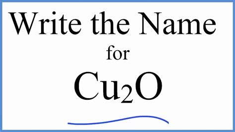 How to Write the Name for Cu2O : Copper (I) oxide - YouTube